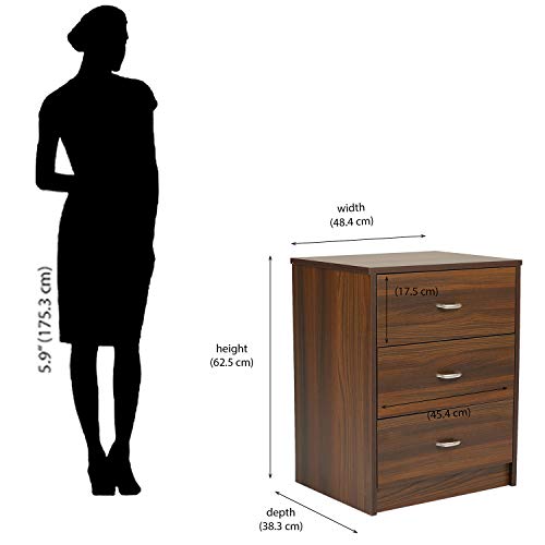Image of Nilkamal Torrie Night Stand | 1 Year Warranty | Classic Walnut