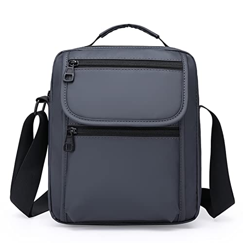 Qiccijoo Bolsa de mensajero para hombres Bolsa de hombro para uso multiuso Bolso de mano Bolsa de transporte Bolsa de viaje Bolsas cruzadas para el trabajo escolar y negocios (gris) Cover