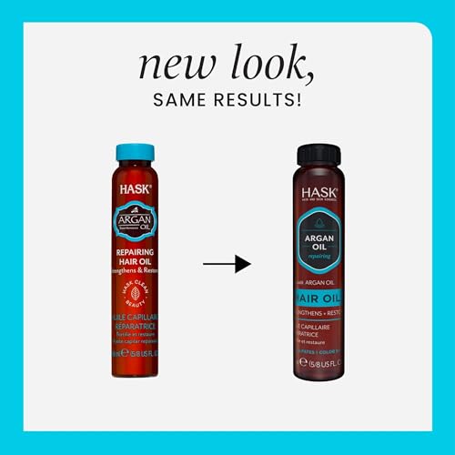 HASK Argan Oil Shine Oil Vial Repairing for All Hair Types, colour safe, gluten free, sulfate free, paraben free - 1 18mL Vial - Image 5
