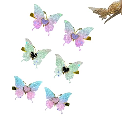 6 Pinzas de Mariposa con Brillo Degradado en Pack miniatura 1