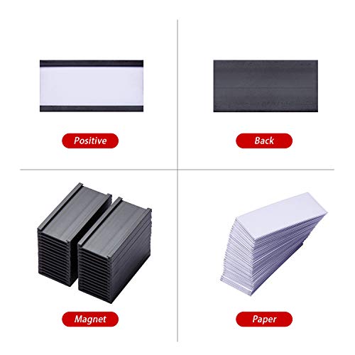 Eeoyu Magnetic Label Holders With Magnets Magnetic Data Card Holders With Clear Plastic Protectors For Metal Shelf, Whiteboard, Set Of 30 (1 X 2 Inch) #TOP4
