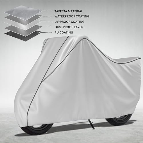 Image of Motorcycle Bike Body Cover for Outdoor Use - Heavy Fabric Water Resistant Two Wheeler Cover with UV, Dust & Rain Protection Compatible for Unicorn 160