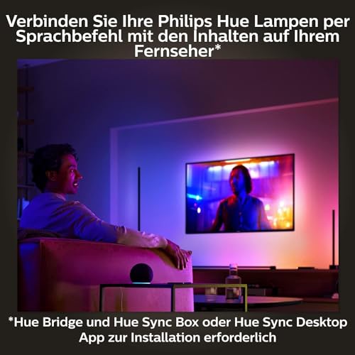 Philips Hue Play Gradient Light Tube schwarz 75cm, 110lm, Surround-Beleuchtung, bis zu 16 Mio. Farben, einstellbare Lichteffekte, steuerbar via App, für Fernseher geeignet 2