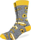 Good Luck Sock Men's School Bus Socks, Adult, Shoe Size 7-12