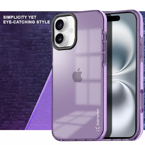 Image of KARWAN Back Cover|iPhone 16 Back Cover |Polycarbonate Material| Full Camera Protection |Perfectly Fit| Case for iPhone 16 - Purple
