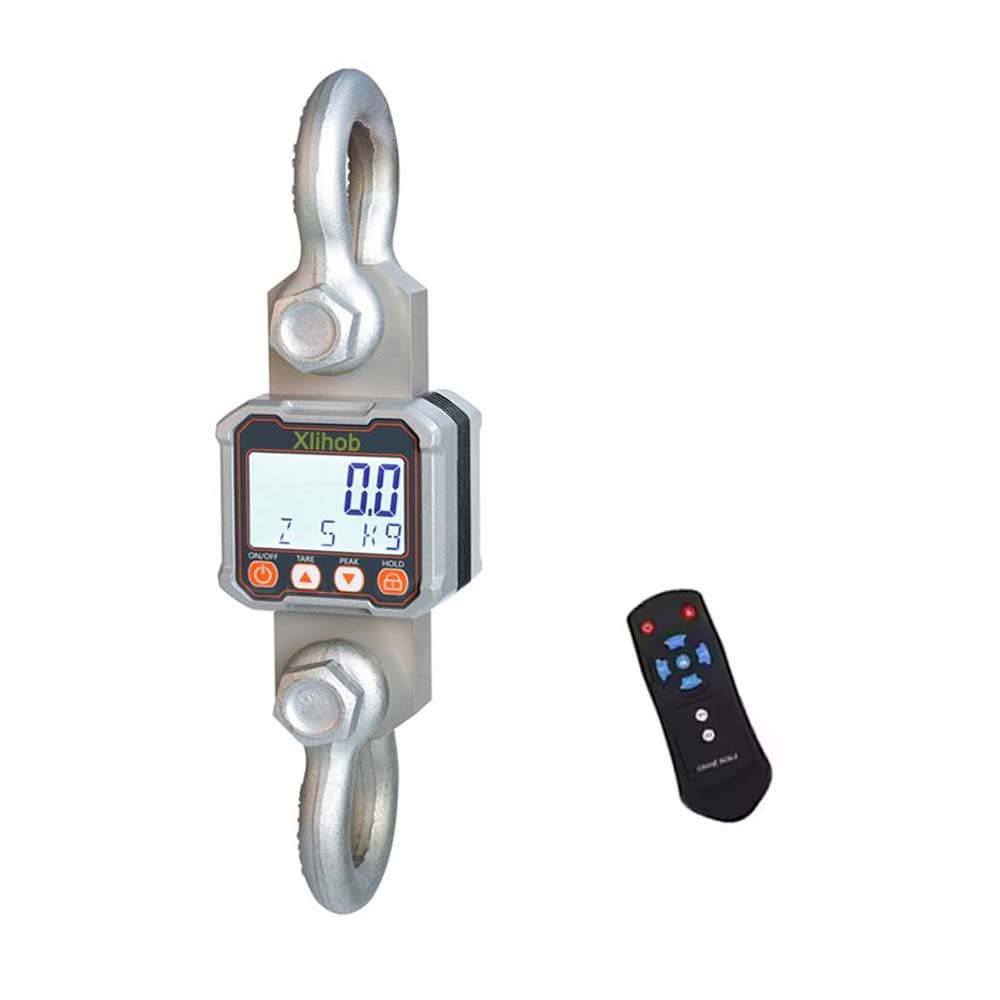 Dinamometro a corda da 10000 libbre Misuratore di forza Scala digitale per gru, misuratore di tensione per funi metalliche, 5T/10T (capacità 5000 kg, divisione 2 kg)