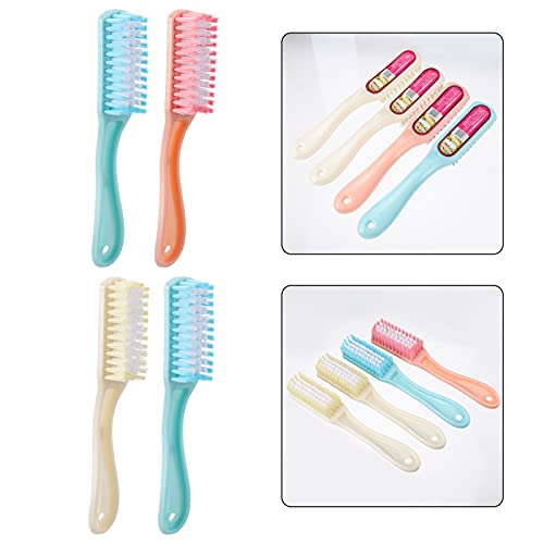 ARTIBETTER 4pcs Cleaning Brush Long Handle Scrub Brush for Home Bathroom Clothes Shoes Fingernail Foot Toe Cleaner (Random Color) - Image 5