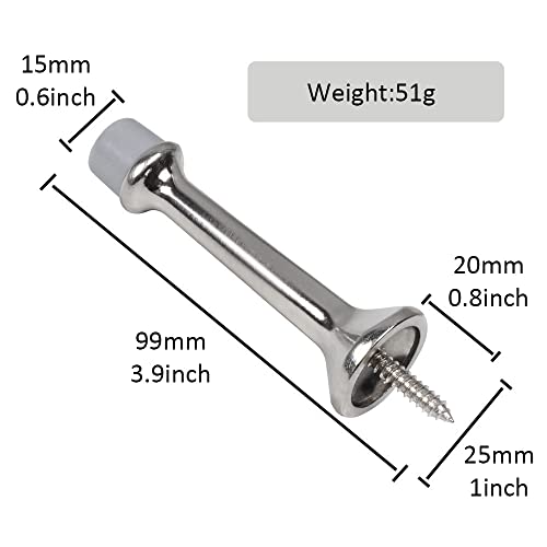 Cosnys 4 Pack 3" Heavy Duty Solid Rigid Door Stop With Soft Rubber Tip, Zinc Metal Door Stopper Protect Wall & Door, Brushed Satin Nickel Door Stops,Door Stopper Wall Protector #TOP4