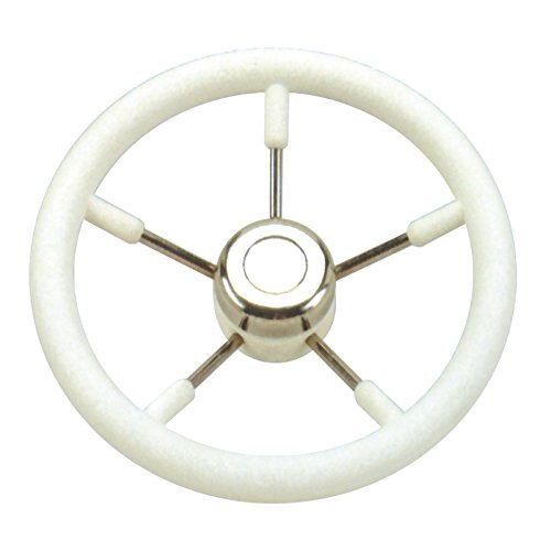 Volante náutico Nautica para Barco y lancha Color Blanco Acero Brillante Viaje Cover