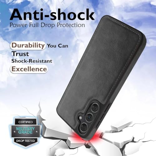 Image of MOBILOVE PU Leather Flexible Shockproof Design Back Case Cover for | Samsung Galaxy S24 FE 5G (Black)