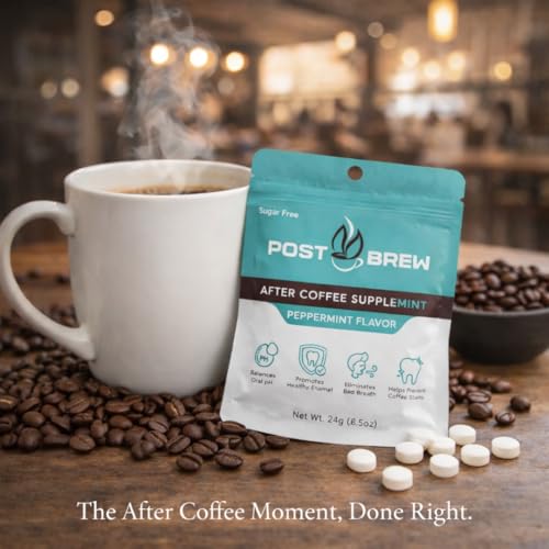 PostBrew Mints Xylitol After Coffee SuppleMINT– Sugar-Free, Aspartame-Free Mint, Neutralize pH & Odor, Support Oral Health & Freshen Breath (12-pack, 30-Count Each) - image 7