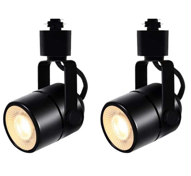 Image of Black GU10 LED Track Lighting Heads, 2-Light 10W Dimmable