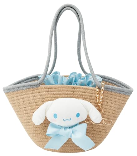 スケーター(Skater) ぬいぐるみ付 かご風 バッグ カゴバッグ 巾着 チャーム付 サンリオ シナモロール KNBB1-A