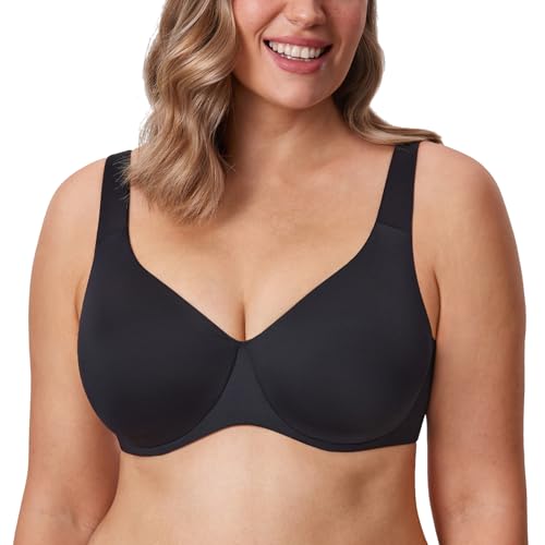 AISILIN Vrouwen Minimizer Bh Plus Size Ongevoerd Volledige Dekking Gladde Beugelondersteuning zwart 75C