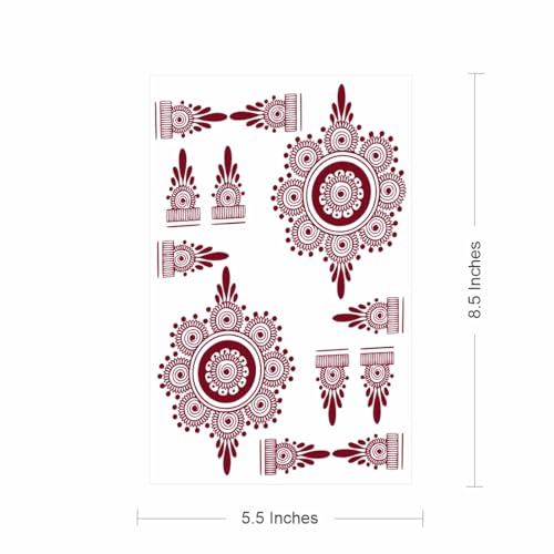 VOORKOMS Circle Design Henna Mehndi Termporary Tattoo Stiker For Girls & Women Tattoo Sticker
