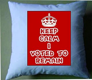 Housse de coussin rétro style shabby chic Keep Calm I Voted to Remain Brexit