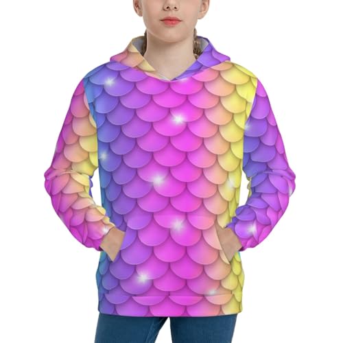 Rainbow Scales2 Kid Hoodies Boys Sweatshirts Girls Pullover with Pocket