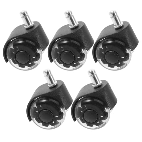 VILLCASE lot de 5 roulettes silencieuses pour meubles et chaise de bureau
