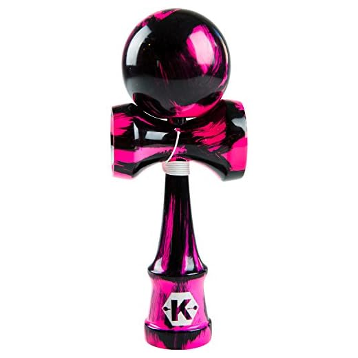 Kendama Kraze Wood Toy - Extra String - Sweet Pink and Black Pro Model
