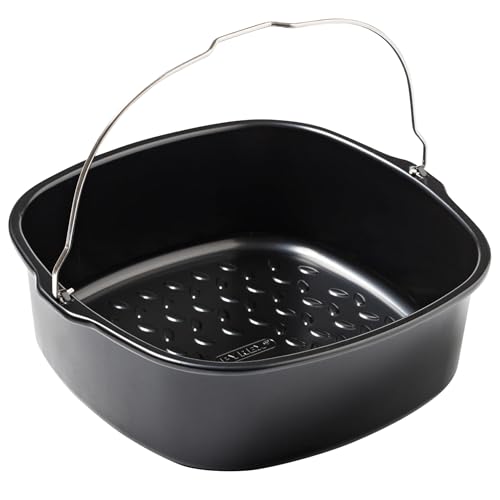 Pyrex - Plat Air Fryer Carré en Métal - Compatible avec Air Fryer pour une Cuisson Homogène - Acier Haute Qualité sans PFAS - Revêtement Sain...