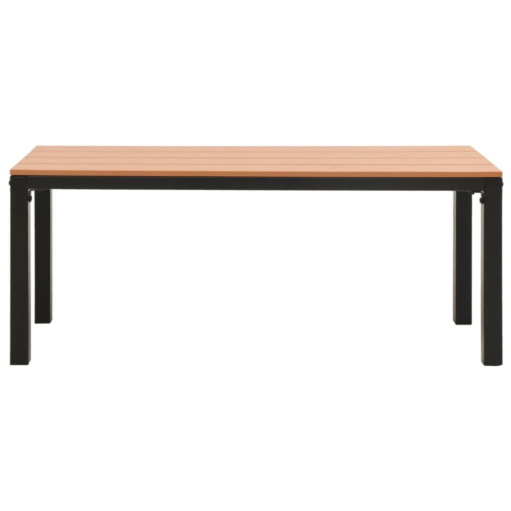 vidaXL Gartenbank Witterungsbeständig Sitzbank Parkbank Gartenmöbel Bank Balkonbank Terrassenbank Terrasse Garten Outdoor 110cm Stahl WPC Braun Schwarz