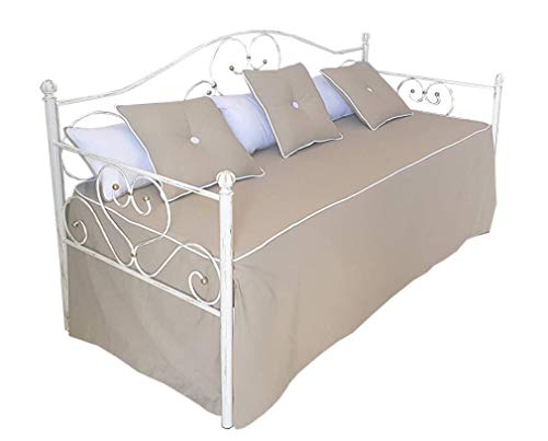 Divano letto in ferro battuto Sogno (Bianco sfumato oro)