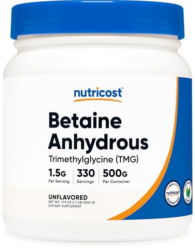 Nutricost Betaine Anhydrous Trimethylglycine (TMG) Powder 500 Grammes