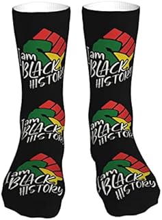 883 Compression Socks Black History Month Athletic Socks Non Slip Crew Socks Comfort Calf Socks For Jogging Walking Hiking 40cm