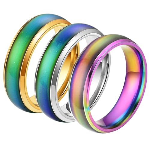 Magico effetto cambia colore: prova il fascino dei nostri anelli sensibili alla temperatura. Realizzato con tecnologia termocromica avanzata, il colore dell'anello si trasforma in base alla temperatura ambiente, spostandosi attraverso uno spettro di tonalità per riflettere il tuo umore e l'ambiente.