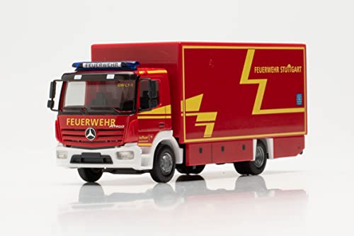 herpa truck model Mercedes-Benz Atego '13 Koffer-LKW Branddirektion Stuttgart true to its original scale of 1:87 - Image 4