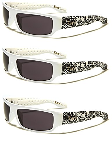 Locs 3 Pack White Bandana Print NB 03 (3 Pair White Ban)