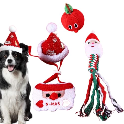 Jouets en peluche pour chiots et chiens, set complet de Noël interactif - 8