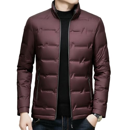Chaqueta plumón ligera para hombre con cuello alto que aísla del frío otoñal