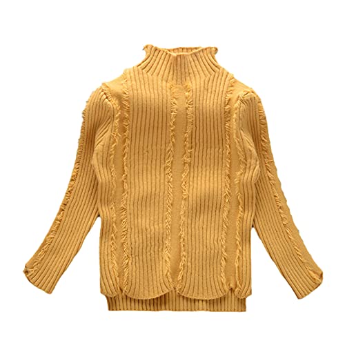 Yiqinyuan Autumn Girls Sweater Turtleneck Baby Pullover Solid Knit Kids Clothes Children Bottom Sweaters Student Clothing