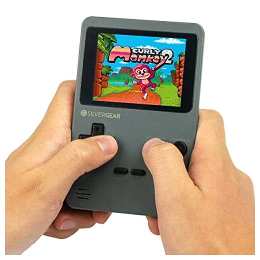 Silvergear® Mini Handheld Spielkonsole | Retro Konsole mit 240 Klassischen Spielen in 6 Kategorien | Tragbare Analogue Pocket Konsole | Retro-Arcade-Spielkonsole für Kinder und Erwachsene | Grau