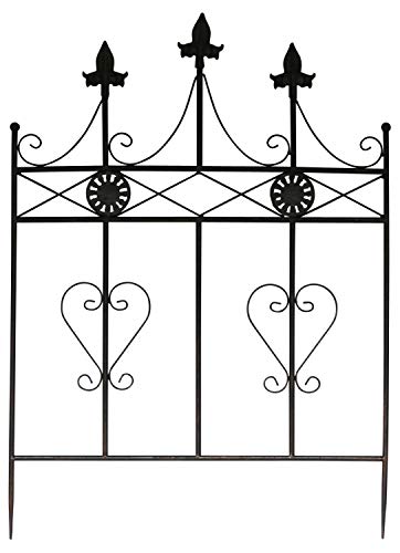 aubaho Beetstecker Zaun Beeteinfassung Antik-Stil Metall Gartenzaun Herz...