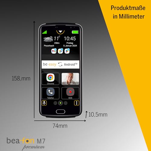 Beafon M7 Premium: 4G Senior Smartphone med SOS och Trådlös Laddning