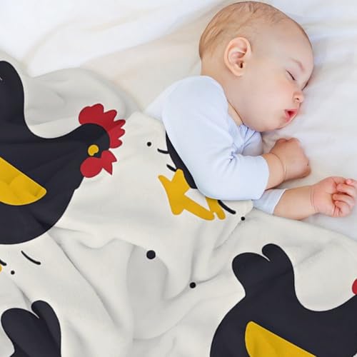Couverture micro polaire poule de ferme 152x203 cm légère pour canapé - 6