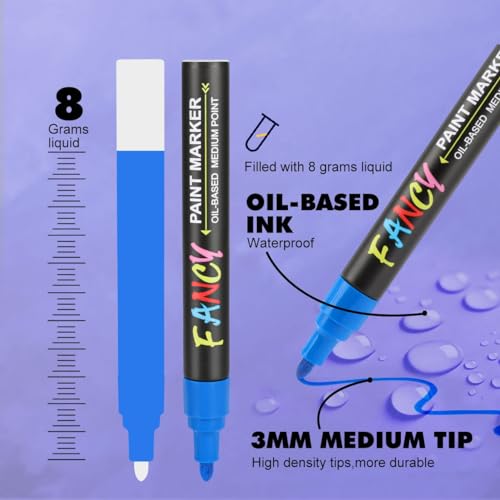 Acrylstifte für Steine von RATEL, wasserfest, 20 Farben, 3mm
