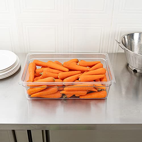 Restaurantware Met Lux 6 Inch Deep Food Pan, 1 Full-Size Commercial Food Storage Container - Freezable, Sturdy, Clear Plastic Cold Pan, Dishwashable, For Kitchens, Restaurants, Or Cafeterias #TOP6