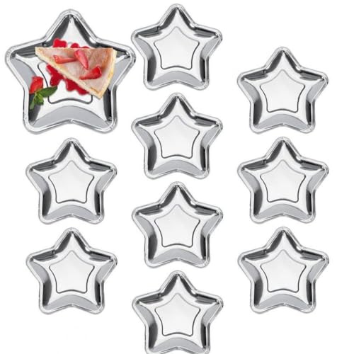 星 紙皿 ペーパープレート ペーパー皿 使い捨て ペーパートレイ 紙トレイ ウェディング パーティー 10個 シルバー