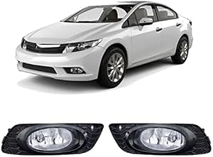 CONCEPT Fog Lights For 2012 Honda Civic Sedan 4DR Fog Lights Lamps with Bezels and Assembly Set L&R Side