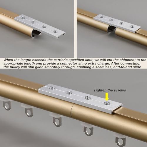 Silent Wall Mount Roman Rod with Sliding Track System - Durable Aluminum Alloy Brackets for Drapes, Ideal for Living Room, Bedroom, Room Divider (5.6M/18.3FT)