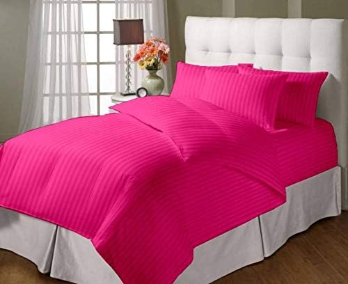Jaipur Linen Classic Duvet Cover - King Size - Premium Cotton - Duvet/Quilt/Comforter Cover- 91 x 101 inches (Pink)