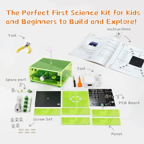 eUda+ STEM Tesla Lightning Kit for Kids 8-12-14-16-18+ Build Your Own Tesla Coil Kit STEM Toys for Ages 8-13 DIY Easter Gifts for Teens Boys 15-17-19+ DIY Kits for Kids (Assembly Version, BFG) — view 2
