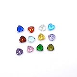 YOYONY 12colors, 60pcs! Round/Heart Shaped Assorted Mix Birthstones Crystal Charms Lot for Floating