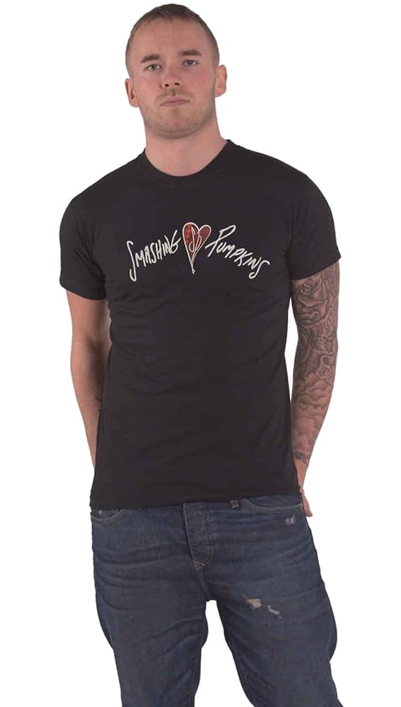 Rock Off Officially Licensed Products Men's Black The Smashing Pumpkins Gish Heart Official Tee T-Shirt Unisex (Large)