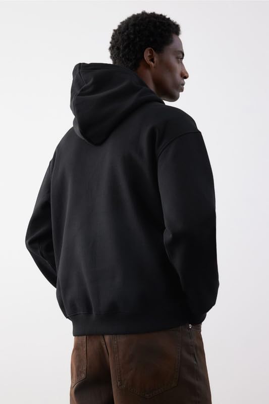 Image of Casual Fleece Hoodie Sweatshirt Solid Hooded Collar Drawstring Long Sleeve Pullover for Men & Women