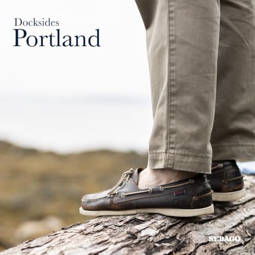 Image of Sebago Portland Boat Shoes - Full-Grain Leather Moccasins, Handsewn with Leather Sock Lining and Non-Marking, Slip-Resistant Sipped Rubber Outsoles