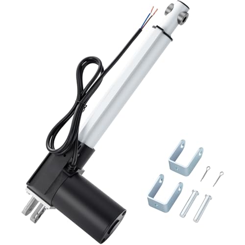 JQDML 1320lbs/6000N Linear Actuator 12V 8inch/200mm Stroke Heavy Duty Electric Actuator Speed 4mm/s with Mounting Brackets,for Massage Bed, Table Lift, Window Opener,Door Opener